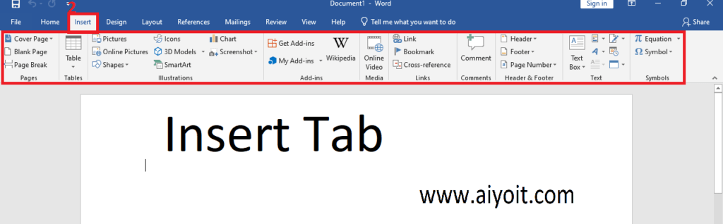 Insert Tab In Microsoft Word Aiyo It Tutorial 3695