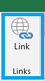 MS Excel insert tab Links