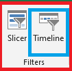 MS Excel insert tab Filters