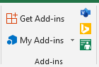 MS Excel insert tab Add-ins