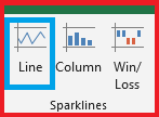 MS Excel insert tab line