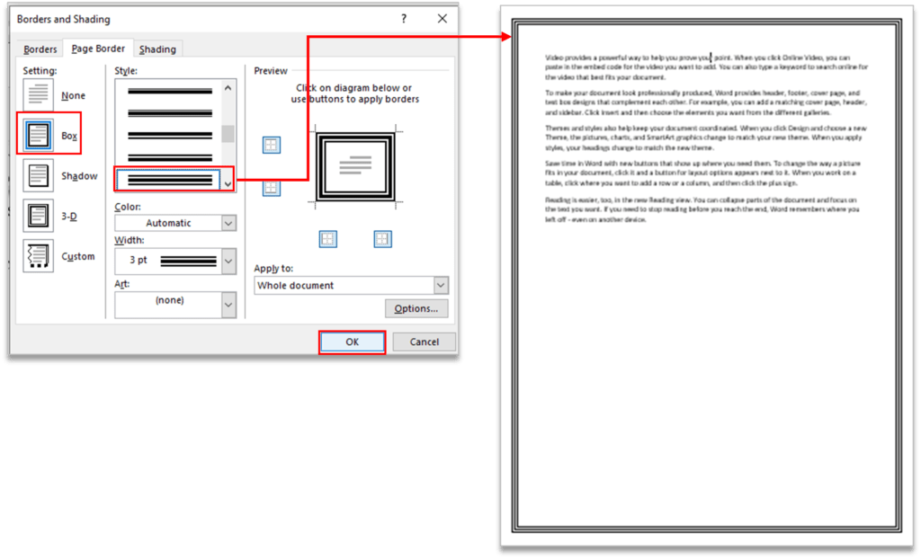 Page Border in MS Word