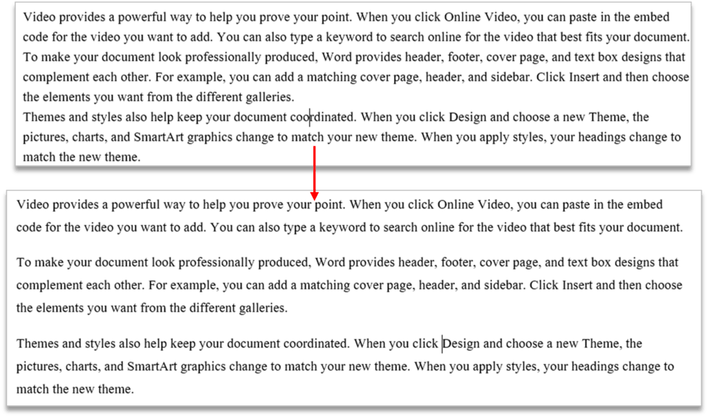 Paragraph Spacing Group in MS Word