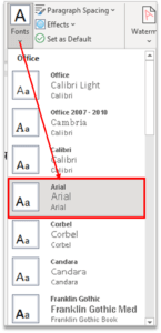 Fonts Group in MS Word