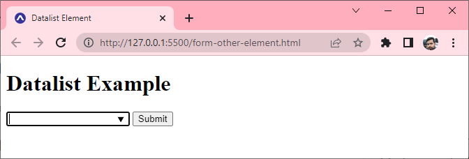 HTML Form Datalist Element