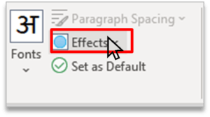 Effect Group in MS Word