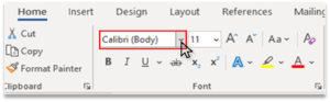 Font Style in Font Group