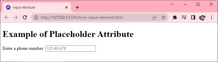 Placeholder Attribute