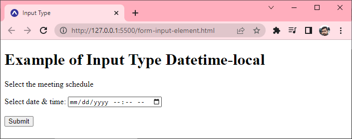 Input Datetime-local Type