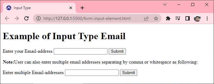 Input Email Type