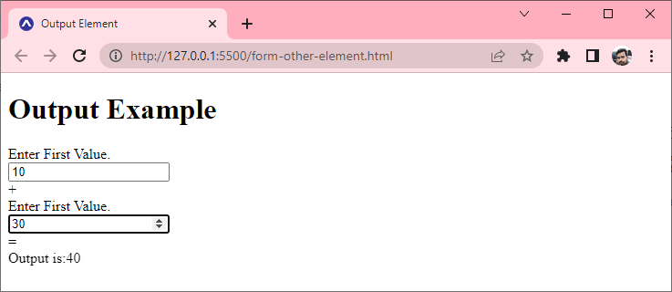 HTML Form Output Element