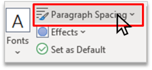 Paragraph Spacing Group in MS Word