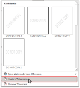 Watermark in MS Word