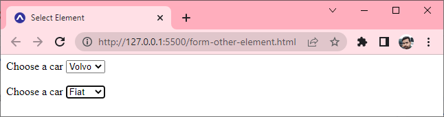 HTML Select and Option Element