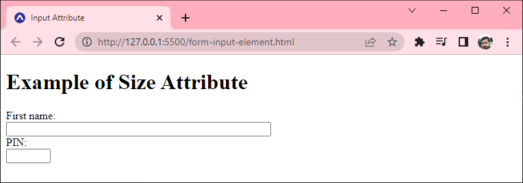 Input Size Attribute