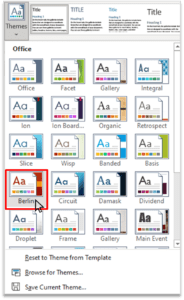 Themes in MS Word