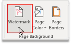 Watermark Option in MS Word