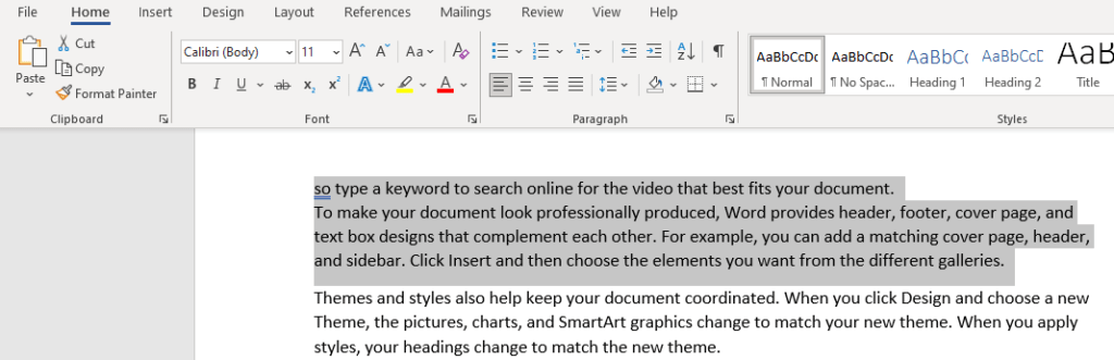 Font Style In MS Word