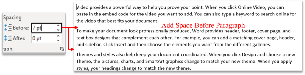 Step 3: Spacing Option मे Spacing कितना Increase करना है, Type करे, और Enter Press कर दे। Paragraph का Spacing Add हो जाएगा।