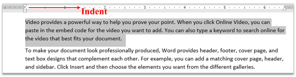 Indent in Paragraph Group