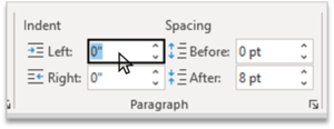 Spacing in Paragraph Group