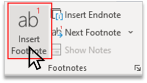 footnote in reference tab