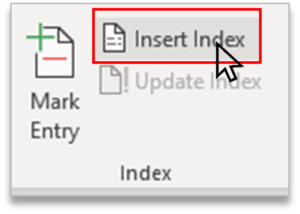 Insert Index in Index Group