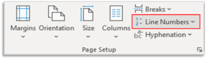 Line Number in Page Setup