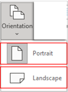 Orientation in Page Setup