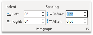 Indent in Paragraph Group