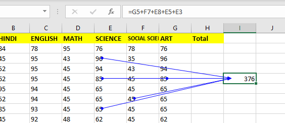 Trace Precedents in Formulas Tab