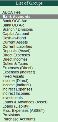 Choose Group in List of Group in Tally