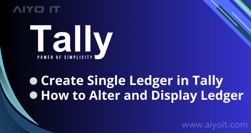 How to Create Ledger in Tally