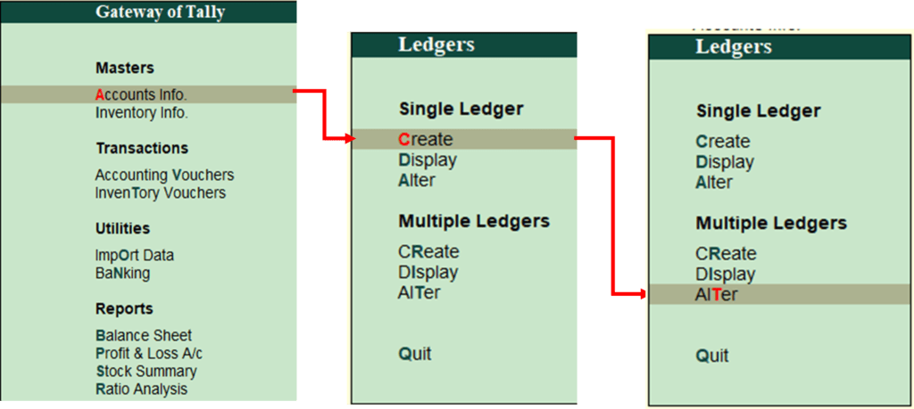 Alter Multiple Ledger in Tally Path