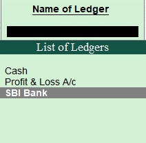 Select Ledger For Alter in Tally