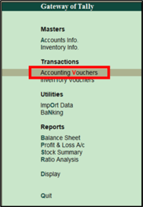 Tally Accounting Voucher Option