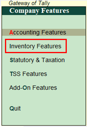 How to Enable Other Feature of Inventory?