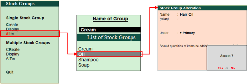 How to Alter Stock Group?