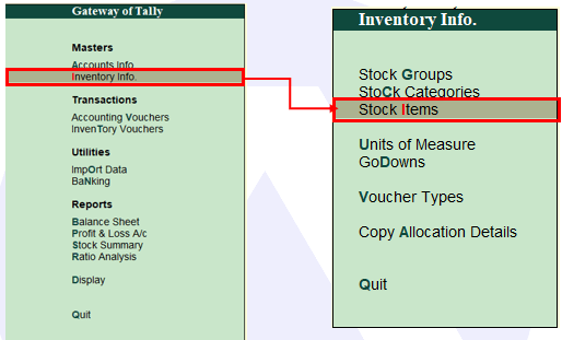 How to Create Stock Items in Tally?