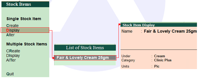 How to Display Stock Items in Tally?